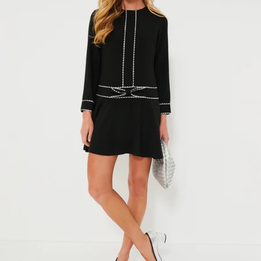Tuckernuck Pomander Place Black Dress with White Trim